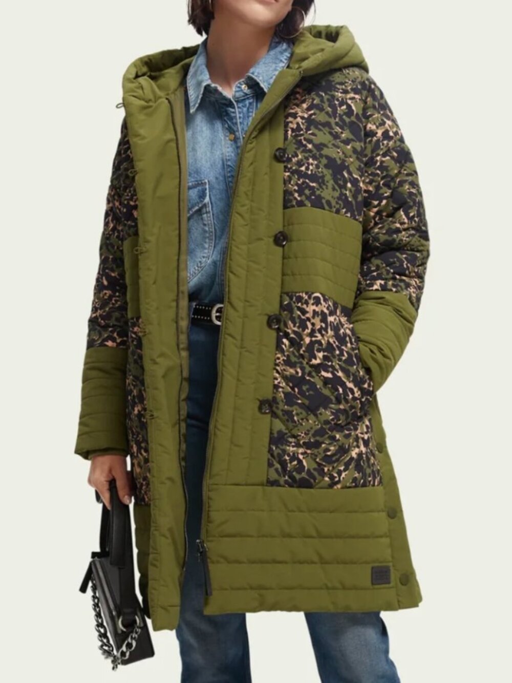 Scotch & Soda Print Quilted Parka
